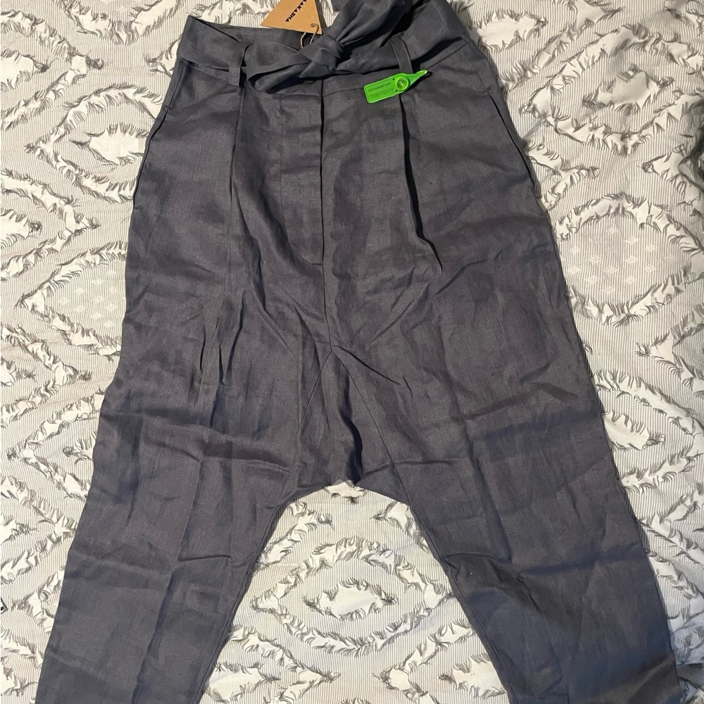 Aakasha 100% Linen Harem Pants Small NWTS